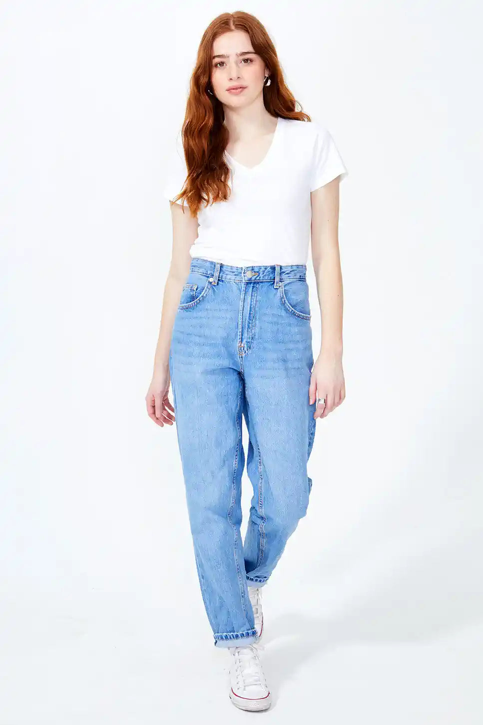Olivia Short Sleeve V Neck T-Shirt White