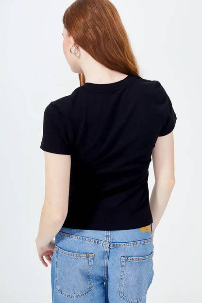 Olivia Short Sleeve V Neck T-Shirt Black
