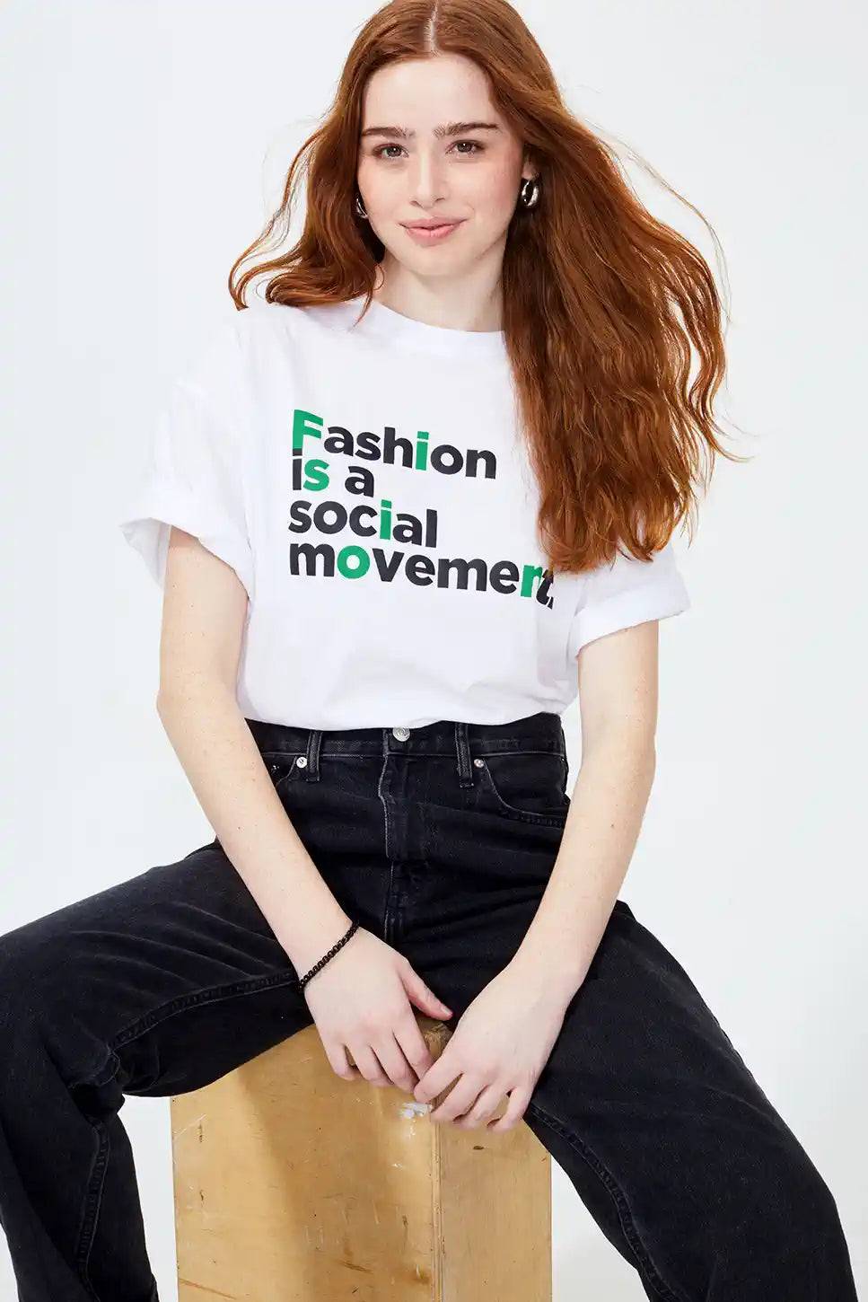 Fashion is a Social Movement Alex Oversized Graphic Short Sleeve Unisex T-Shirt